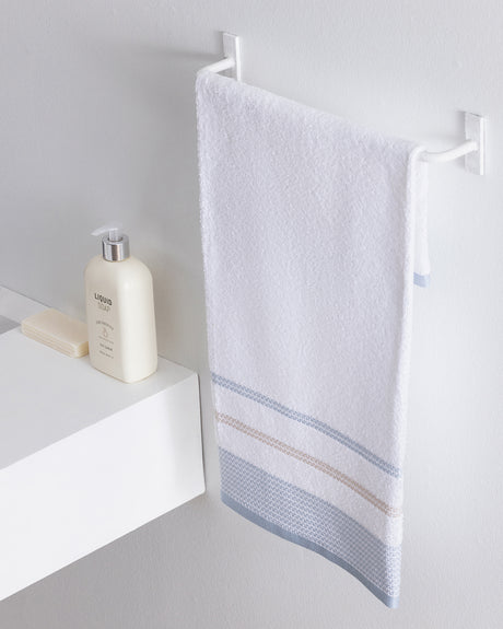 Luth Cotton Face Towel - Soft & Absorbent Hand Towel - Blue/Beige