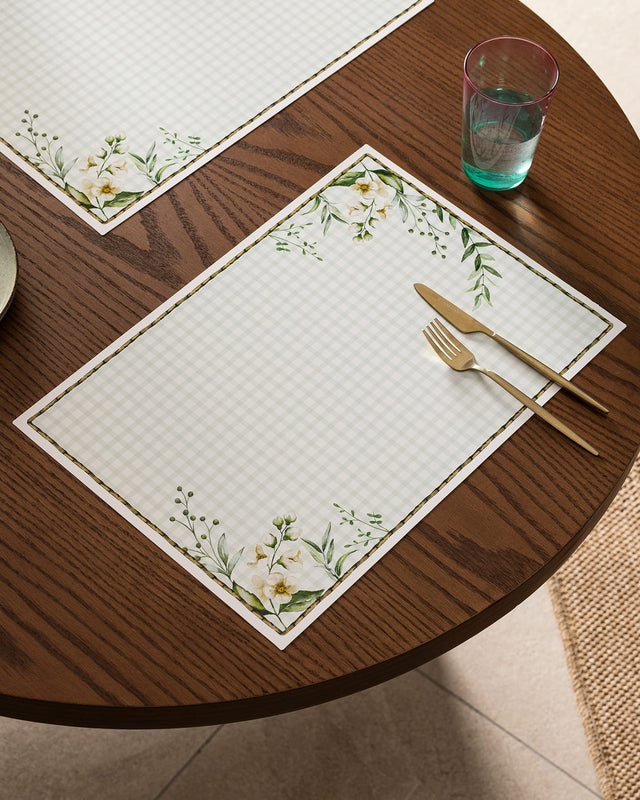 Polyester 4-Piece Placemat Set - Easy-Care Dining Accent