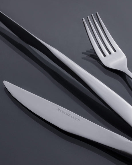 Stainless Steel 42-Piece Flatware Set - Modern Elegance