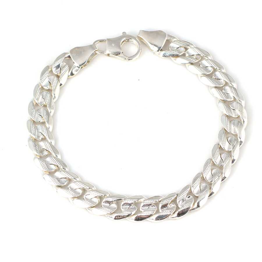 Professional 925 Sterling Silver Patterned Chain Bracelet