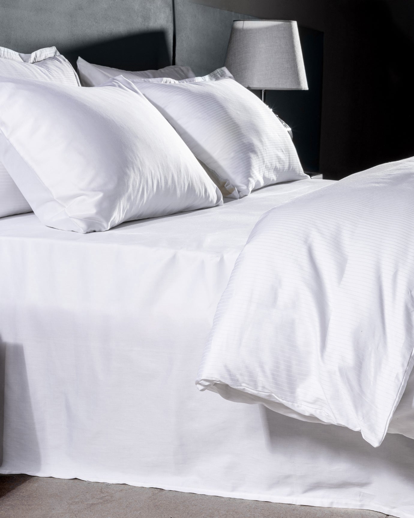 Luxury 100% Cotton Sateen King Size - Striped Duvet Cover Set