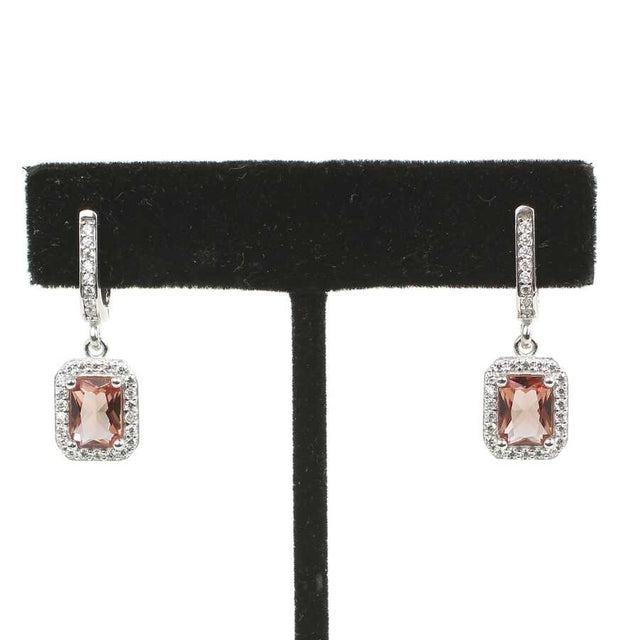 925 Sterling Silver Rectangular Zultanite Drop Earrings