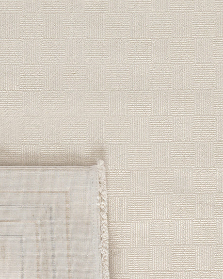 Soft Polyester Area Rug - Cream, Durable & Non-Slip