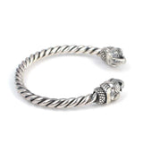 925 Sterling Silver Men's Bracelet - Elephant Head Twisted Cable Design