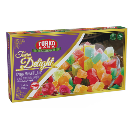 TURKOBABA Premium Mixed Fruit Turkish Delight Assortment - 400g