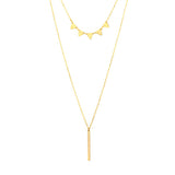Minimalist 925 Sterling Silver Double Layer Triangle & Plate Necklace