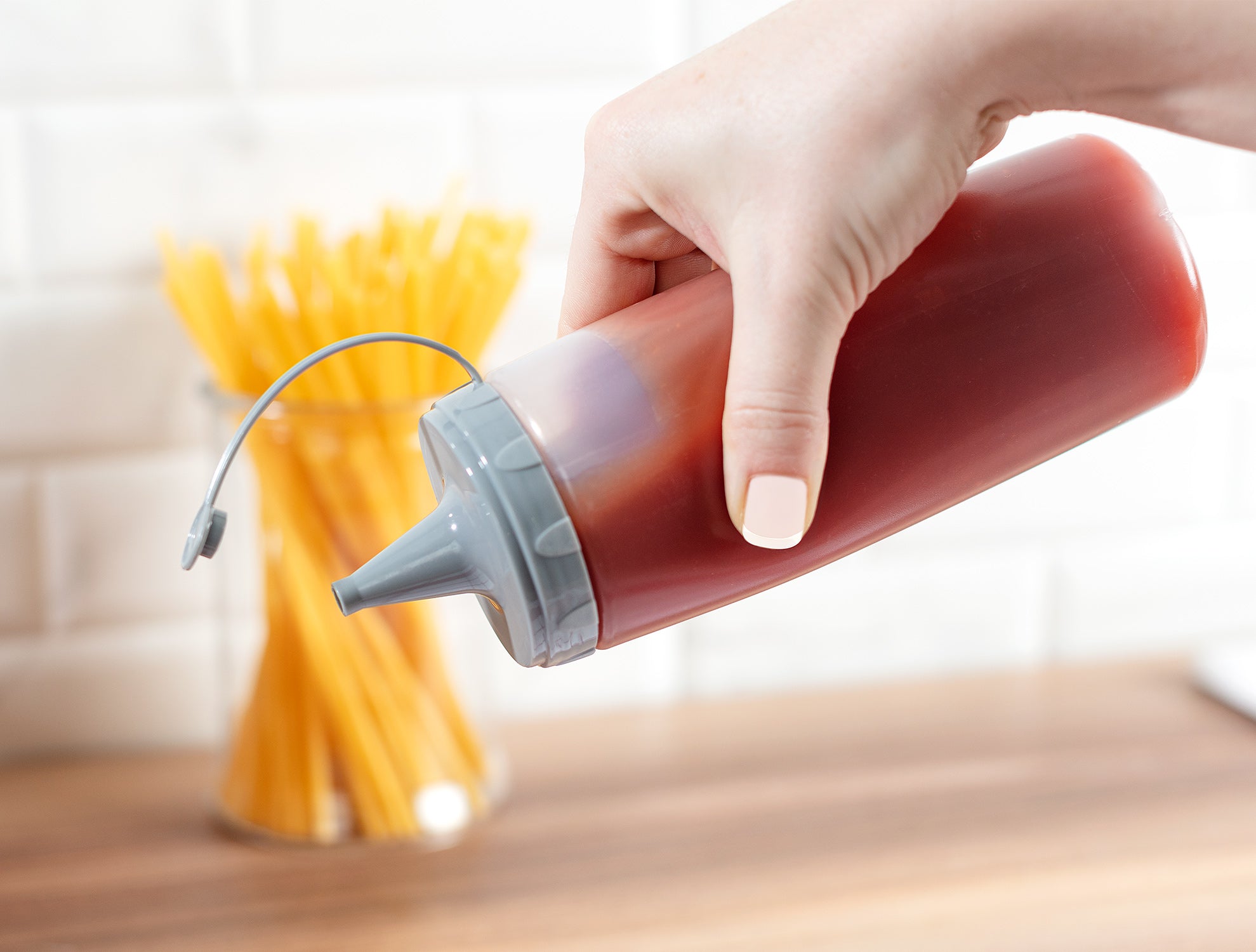 Durable Plastic Sauce & Dressing Bottle - Modern Minimalist Design