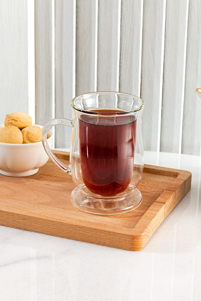Borosilicate Double-Walled Glass Mug - Modern & Insulated