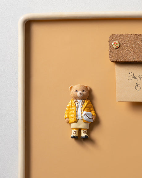 Resin Magnet - Charming Bear Accent for Kitchen & Home