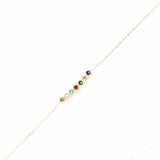 925 Sterling Silver 7-Row Rainbow Zircon 'River of Gems' Bracelet