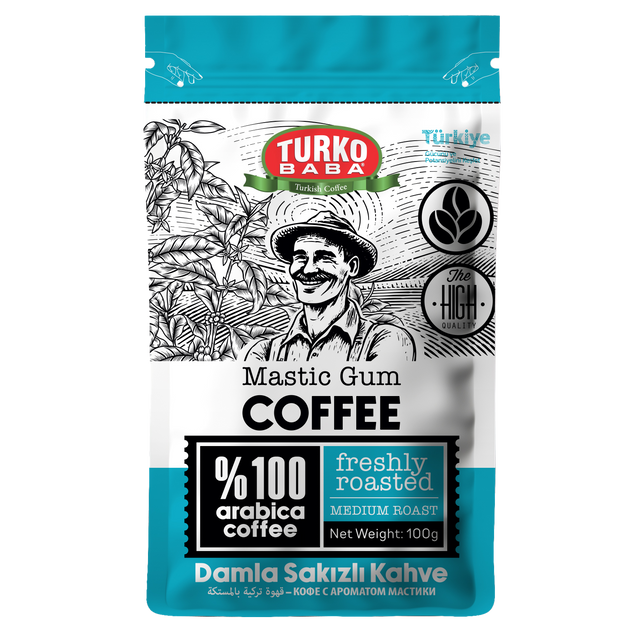 TURKOBABA Professional Mastic Flavored Turkish Coffee Blend - 100g