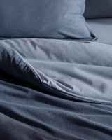 Lumi Cotton Blend Jersey Single Duvet Cover Set - Indigo
