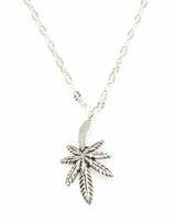 Sterling Silver Leaf Pendant Necklace - Elegant Nature Design