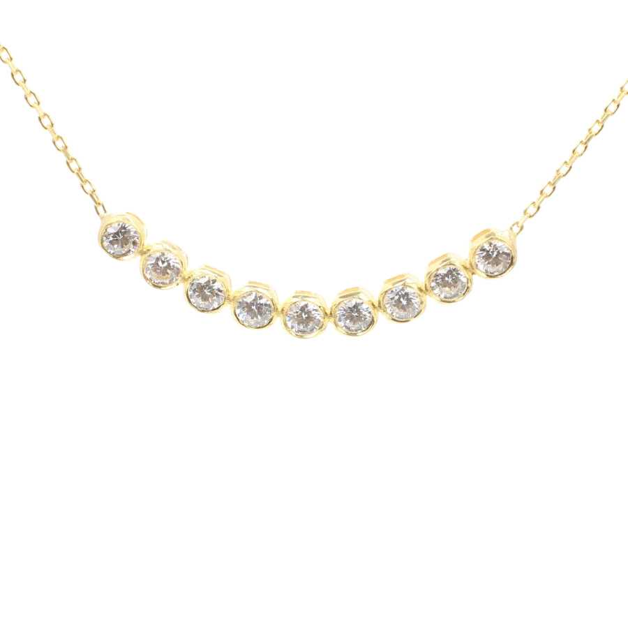 Premium 925 Sterling Silver White Stone Waterfall Necklace