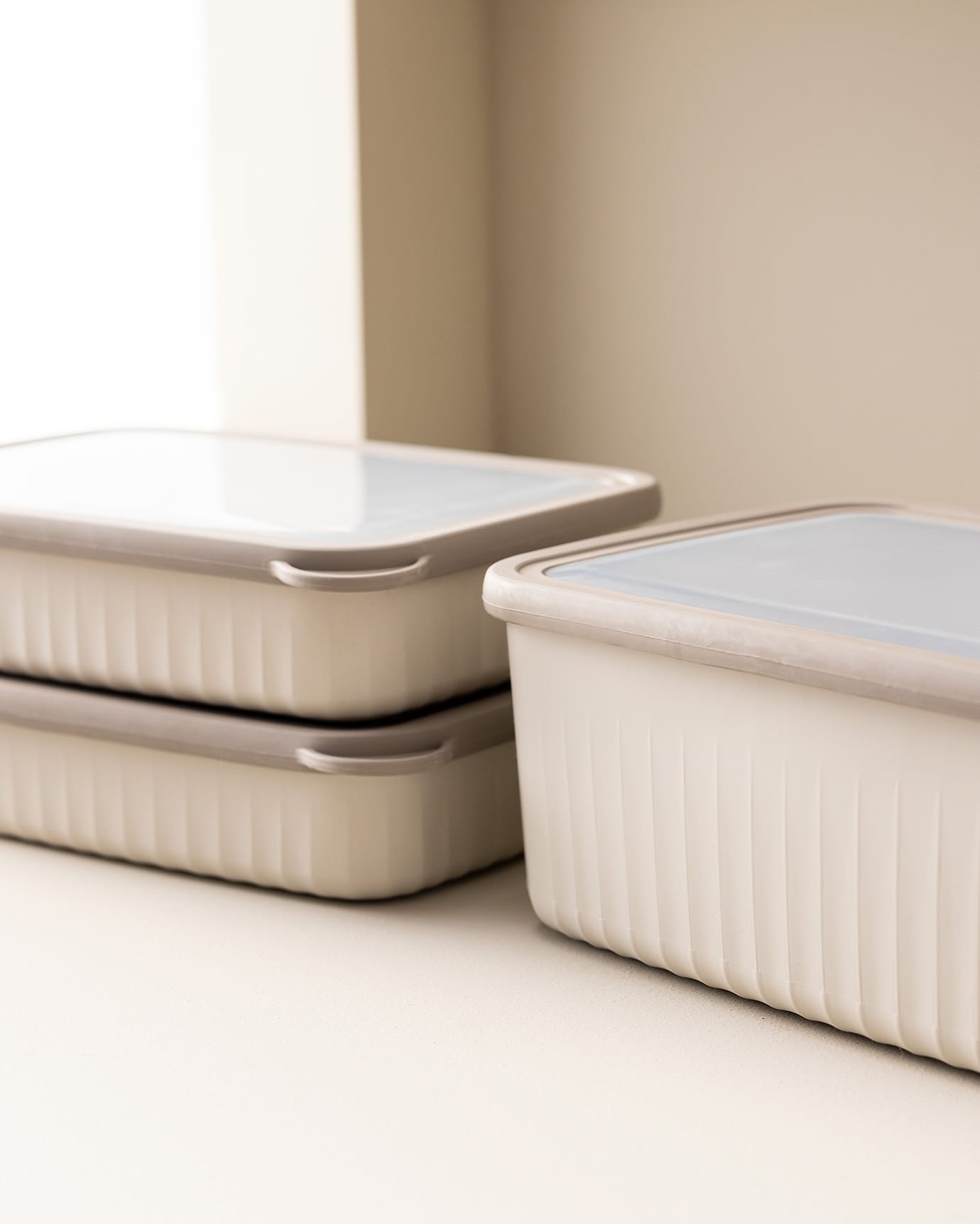 3-Piece Rectangular Food Storage Container Set - Kitchen & Meal Prep