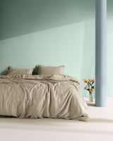 100% Cotton Double Size Duvet Cover Set - Plain Crepe Design