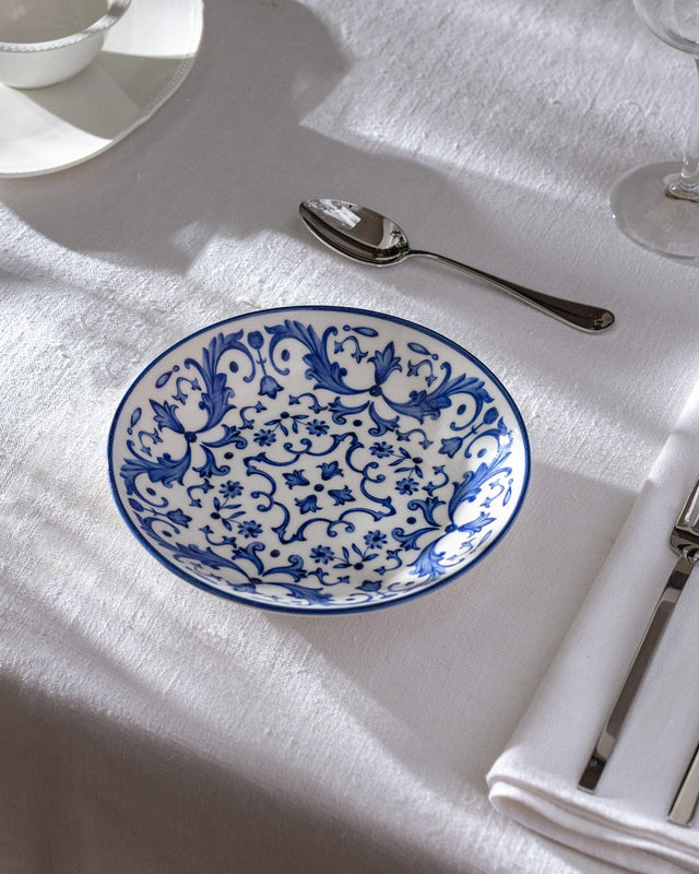 New Bone China Dining Plate - Reve Bleu Serenity Blue & White