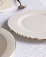 New Bone 6-Person Dinnerware - Elegant White & Gold