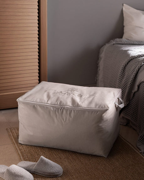 Durable Polyester Fabric Storage Organizer - Elegant Floral Pattern for Home