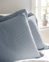 Indigo Blue Single Bedspread with Pillow Sham - Soft Polyester