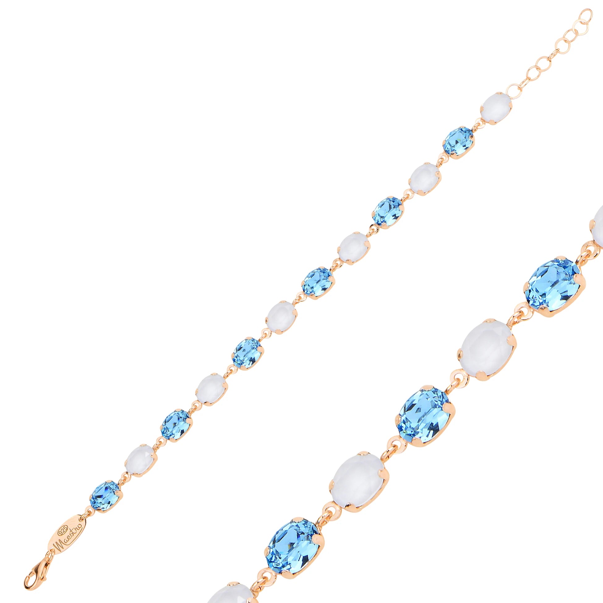 Oval Cut Crystal Bracelet - Dazzling Elongated Link Design