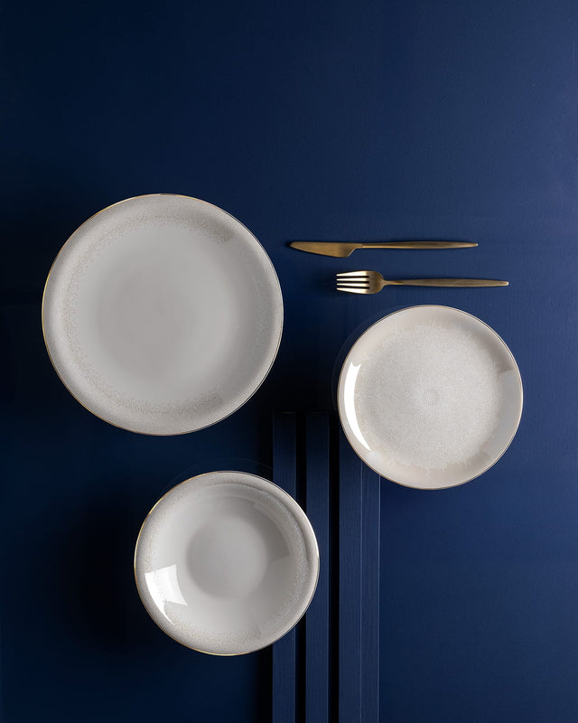 Fine Bone Porcelain 6-Person Dinner Set - Timeless White