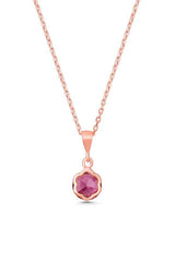 925 Sterling Silver Amethyst Floral Pendant Necklace - Delicate Design