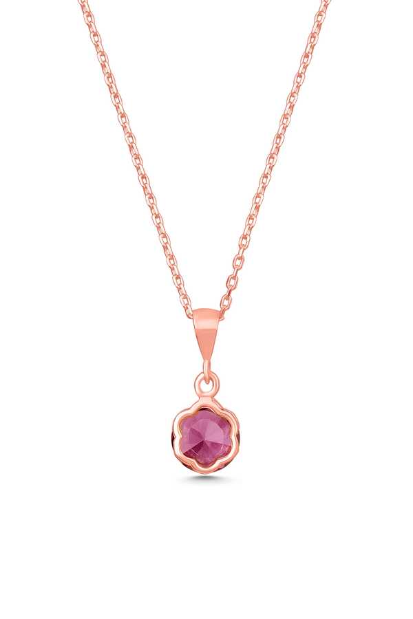925 Sterling Silver Amethyst Floral Pendant Necklace - Delicate Design