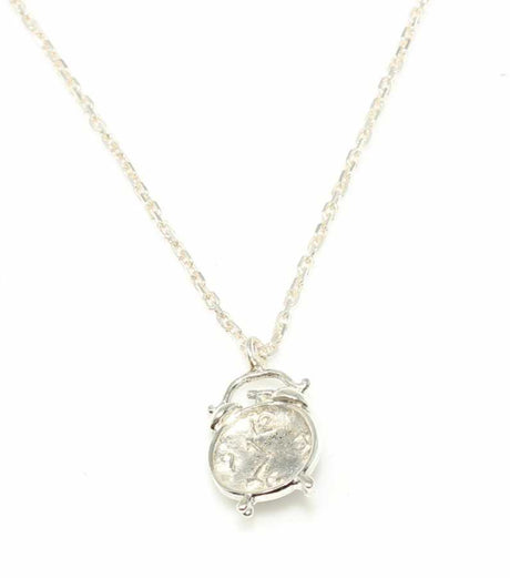 Premium 925 Sterling Silver Alarm Clock Necklace