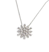 925 Sterling Silver Snowflake Charm Pendant Necklace