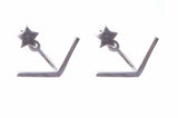 925 Sterling Silver V & Star Ear Jacket Earrings