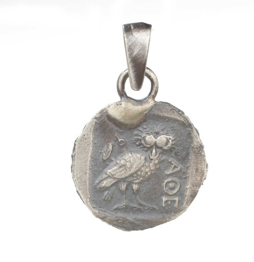 Sterling Silver Caesar Motif Medallion Pendant - Ancient Roman Style