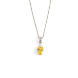 Premium Sterling Silver Oval Citrine Necklace