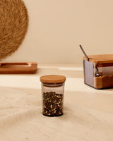 Wooden Lid Spice Jar - Kitchen Seasoning Storage Container