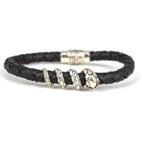 Premium Handcrafted 925 Sterling Silver Leather Snake Bracelet