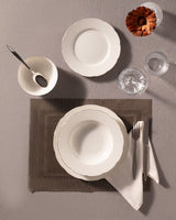 New Bone China 6-Person Dinner Set - Gold & Platinum Accents