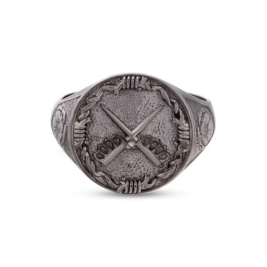 Premium Authentic 925 Sterling Silver Cross Sword Motif Mens Ring