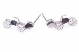 925 Sterling Silver Honeycomb Zircon Diamond-Style Earrings