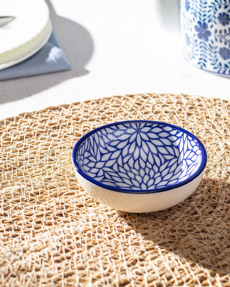 New Bone China Mini Plate - Elegant Blue Appetizer & Dessert Dish