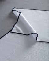 2-Piece Dining Placemat Set - White & Navy Blue Table Mats