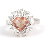925 Sterling Silver Heart-Cut Zultanite & Zircon Halo Ring