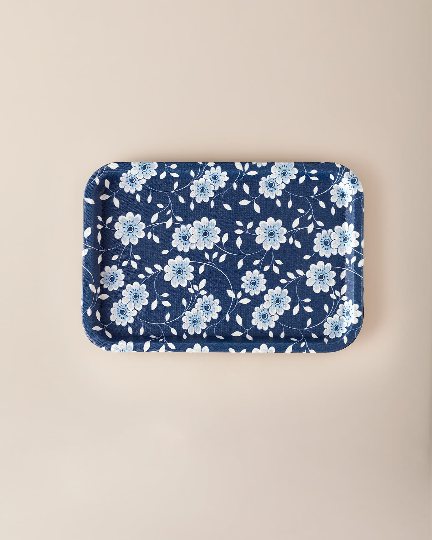 Durable Plastic Serving Tray - Modern Blue Vista Pattern for Stylish Hosting