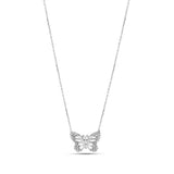 Premium Sterling Silver Butterfly Garden Necklace White
