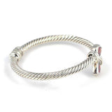 Premium 925 Sterling Silver Teardrop Garnet Twisted Men's Bracelet