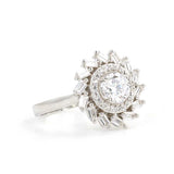 925 Sterling Silver Ring - Baguette Zircon Wind Rose Design