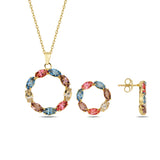 Sterling Silver Marquise Swarovski Crystal Set - Neptune Collection