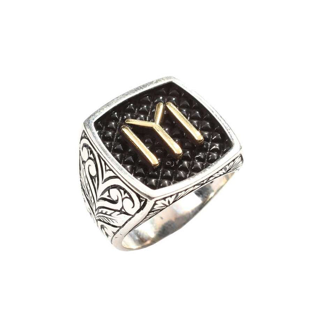925 Sterling Silver Men's Ring - Kayi Tribe Emblem Engraved Design