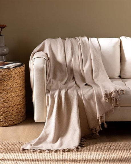 Cotton Blend Sofa Throw - Soft Comfort & Versatile Style