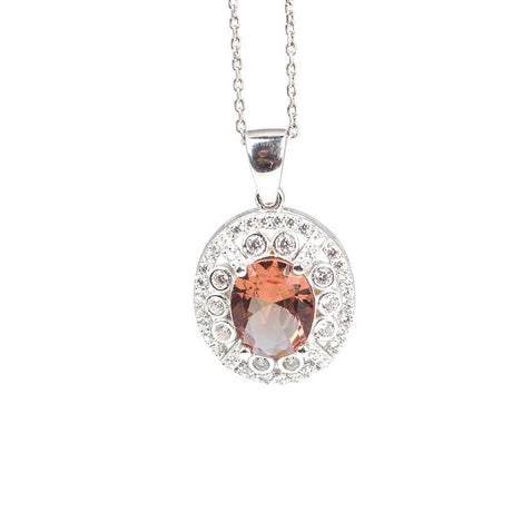 925 Sterling Silver Oval Zultanite & Zircon Double Row Necklace