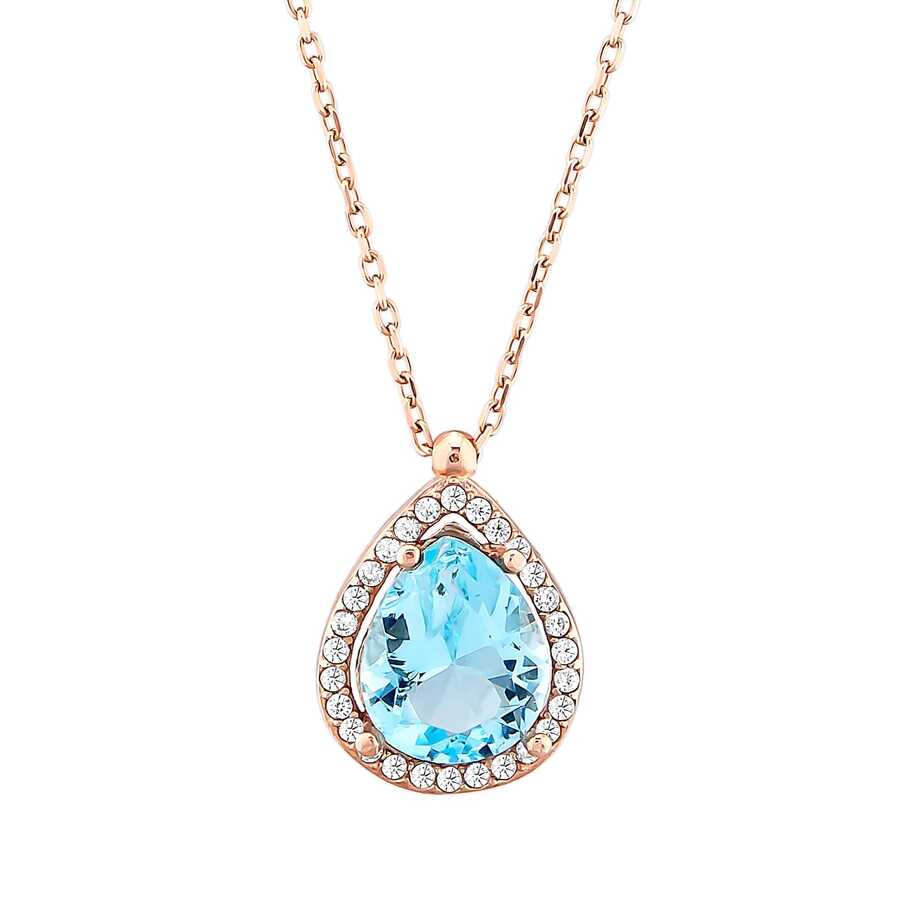 Professional Sterling Silver Aquamarine Drop Necklace